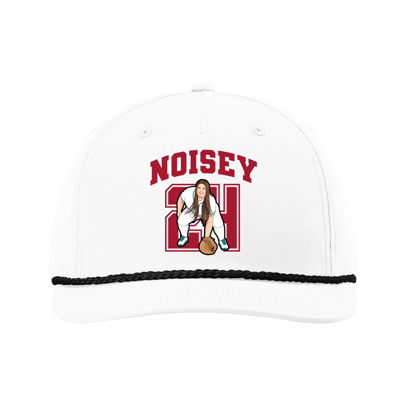 Five-Panel Classic Rope Cap — Number in White