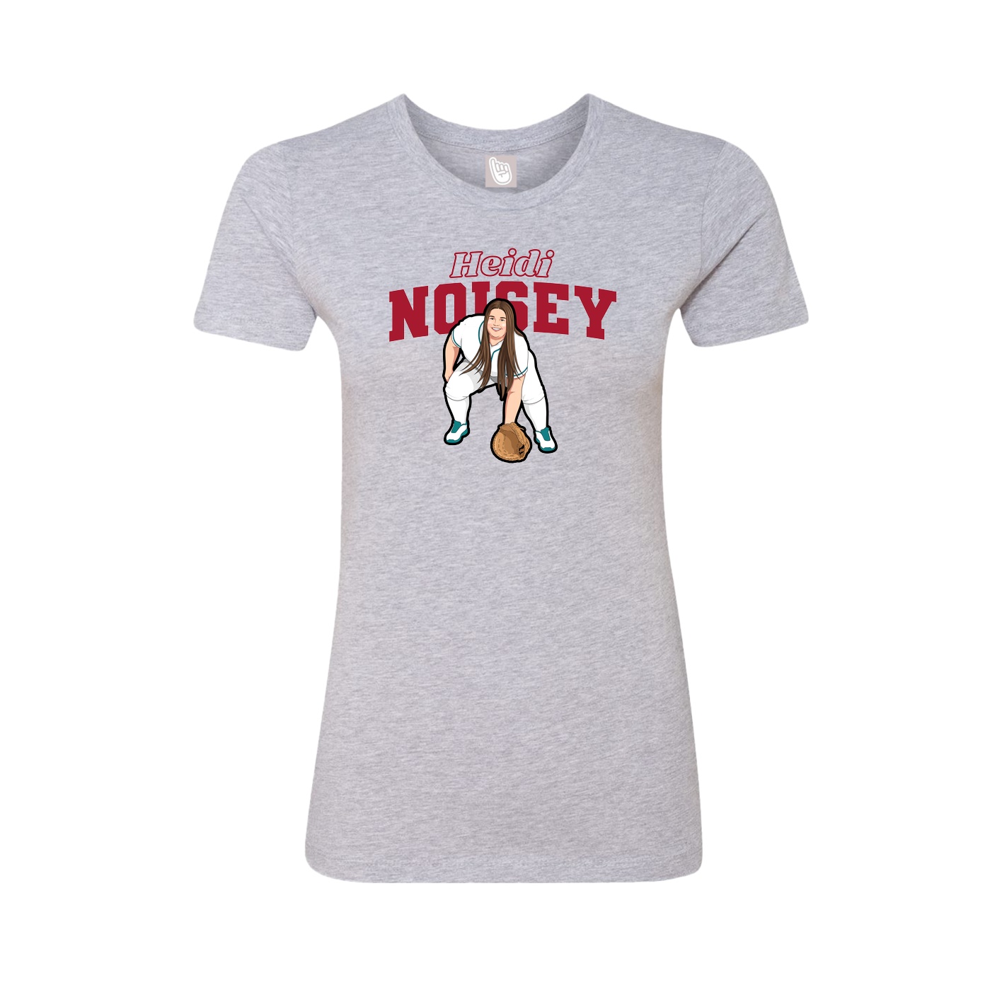 Fitted Women's Tee — Name Arch in Grey