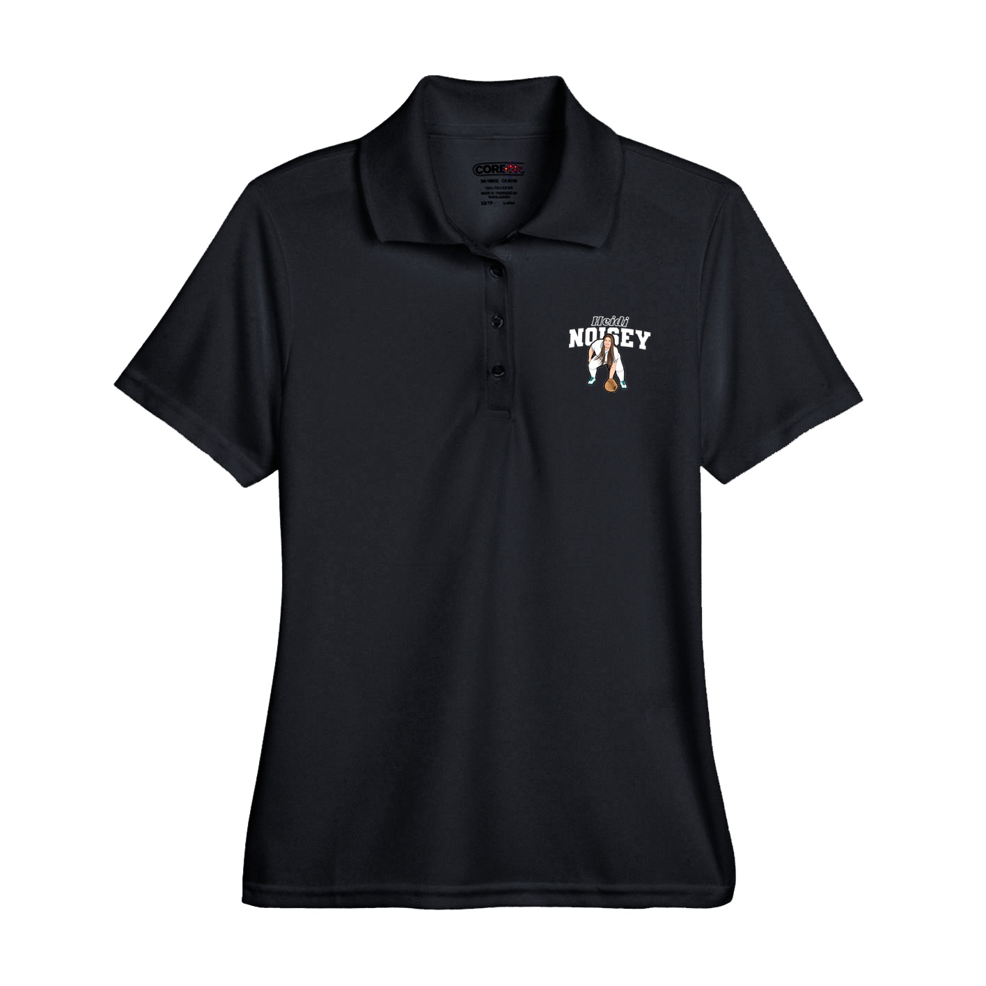 Womens Performance Polo — Name Arch in Black