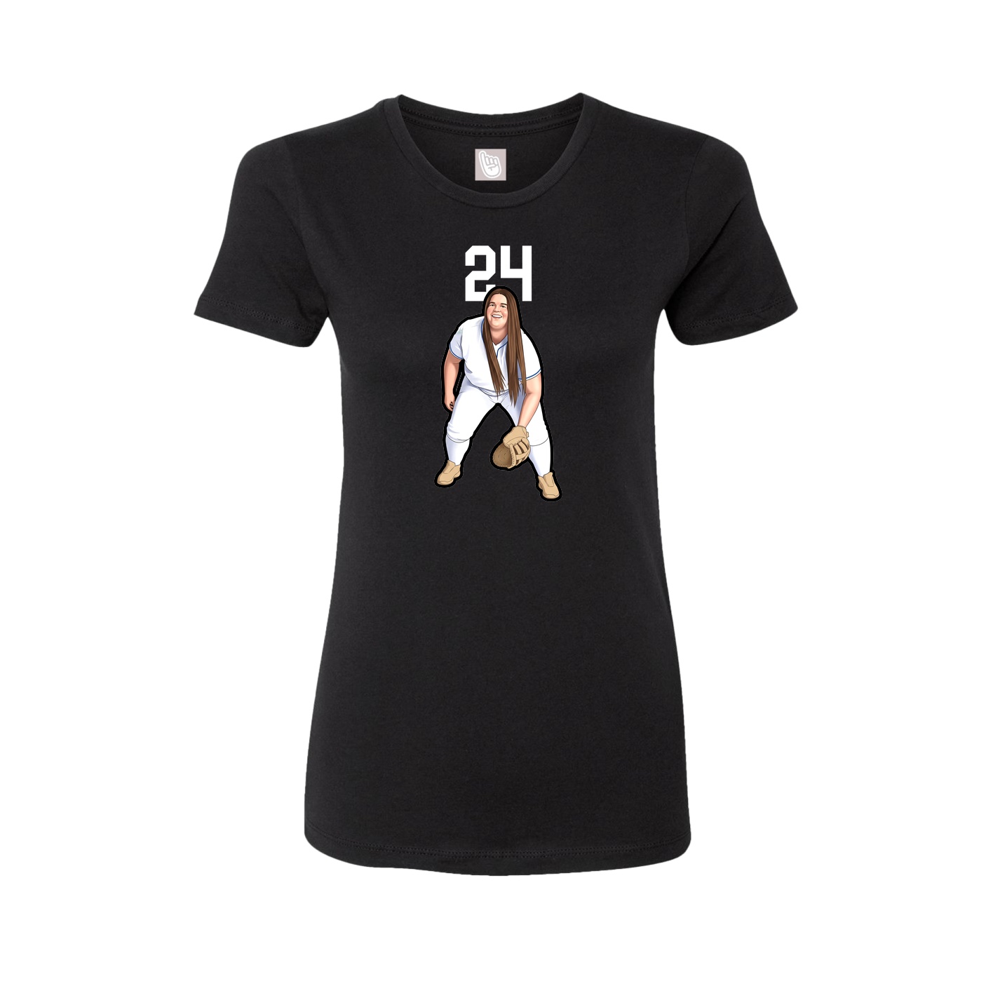 Fitted Women's Tee — Number Top in Black