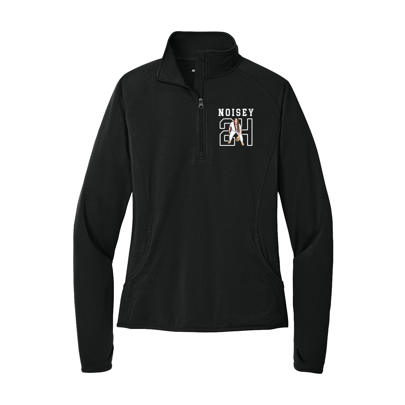 Women's Q-Zip Pullover — Shirsey in Black