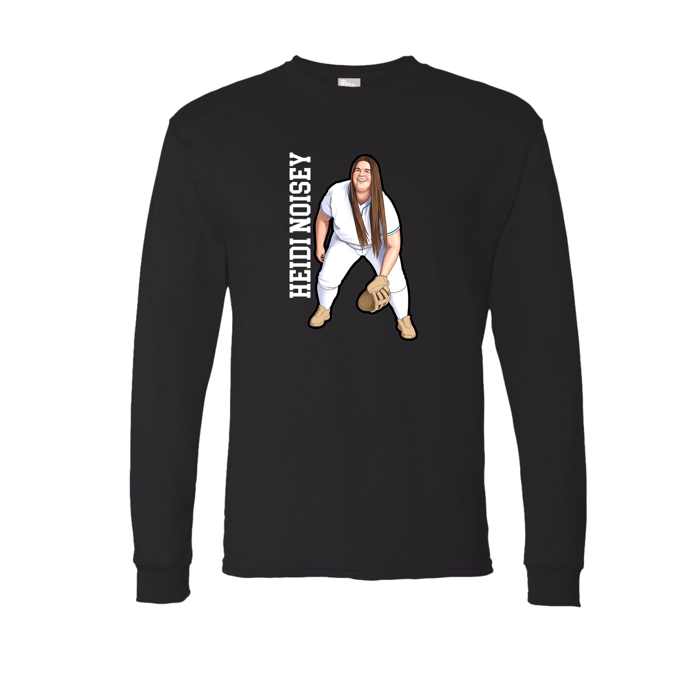 Long Sleeve Tee — Name Vertical in Black