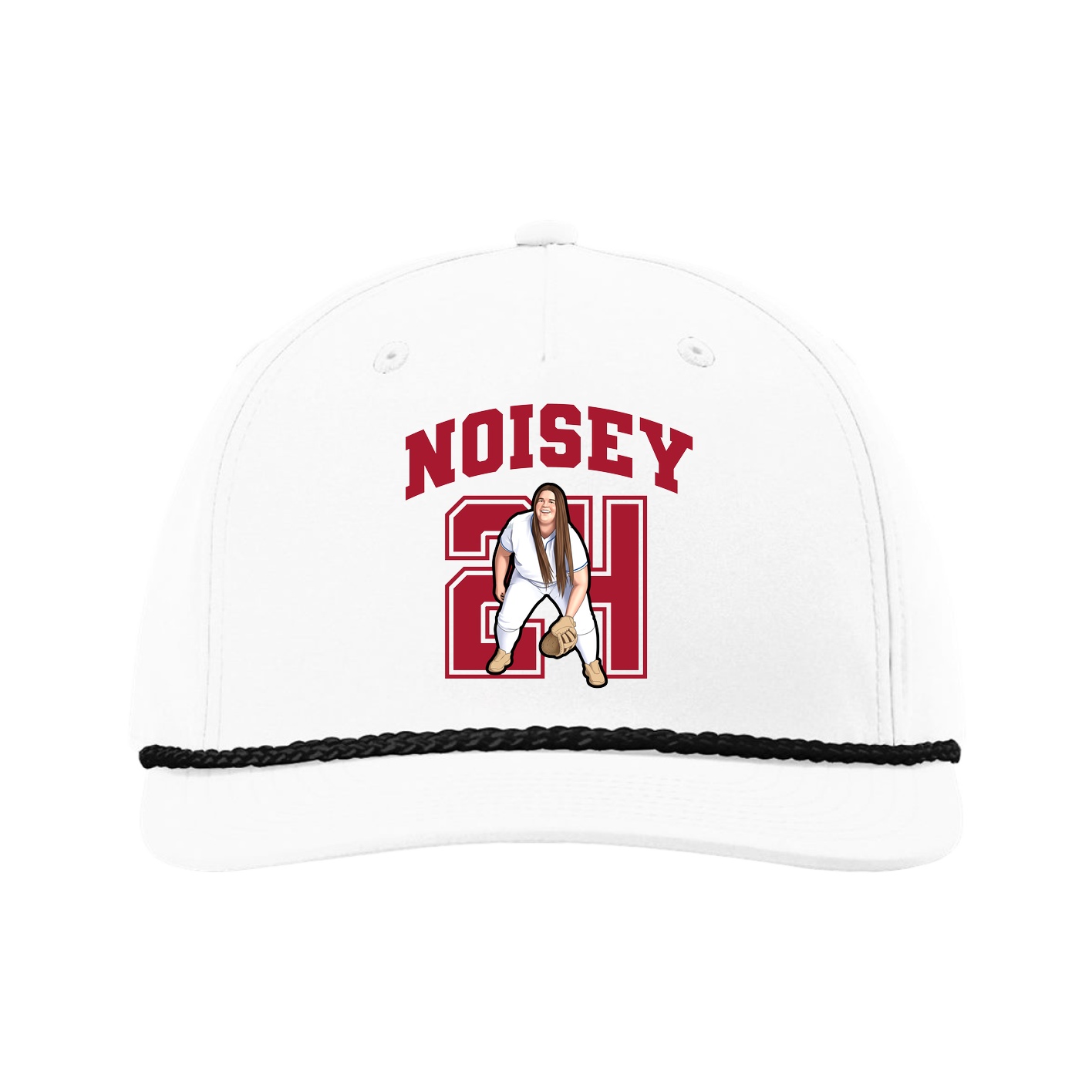 Five-Panel Classic Rope Cap — Number in White
