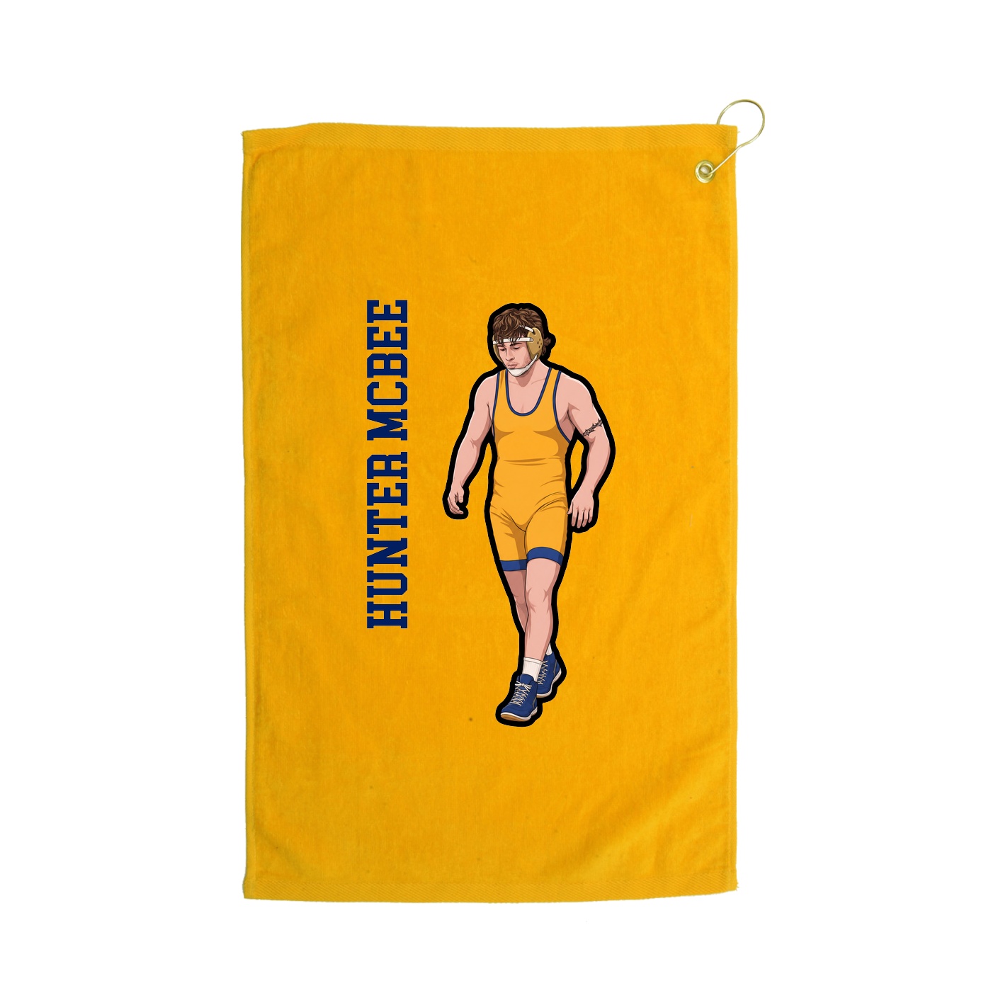 Golf Towel — Name Vertical in Gold