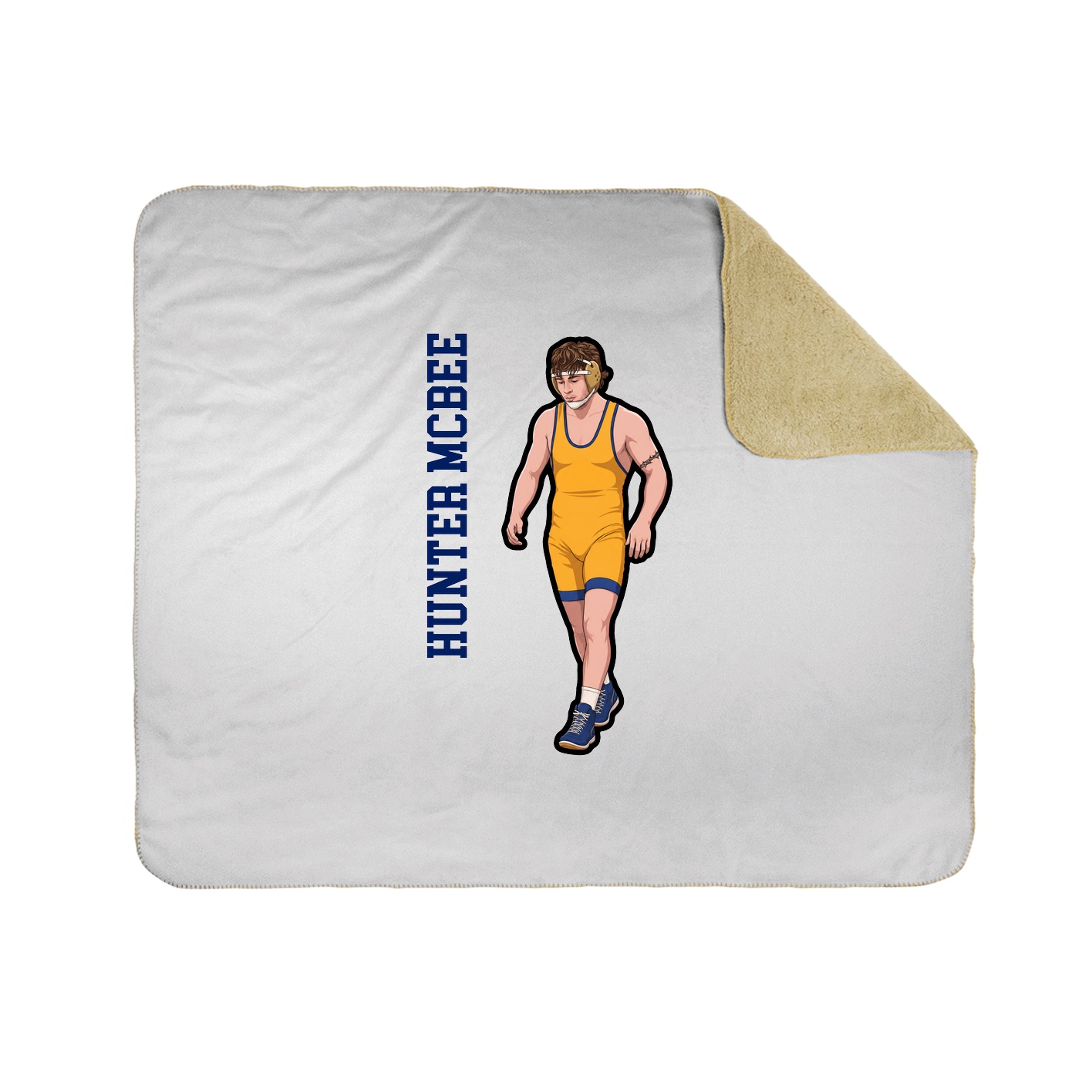 Throw Blanket — Name Vertical in White