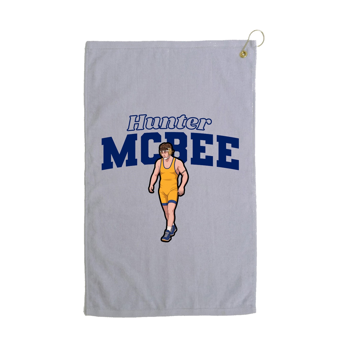 Golf Towel — Name Arch in Grey