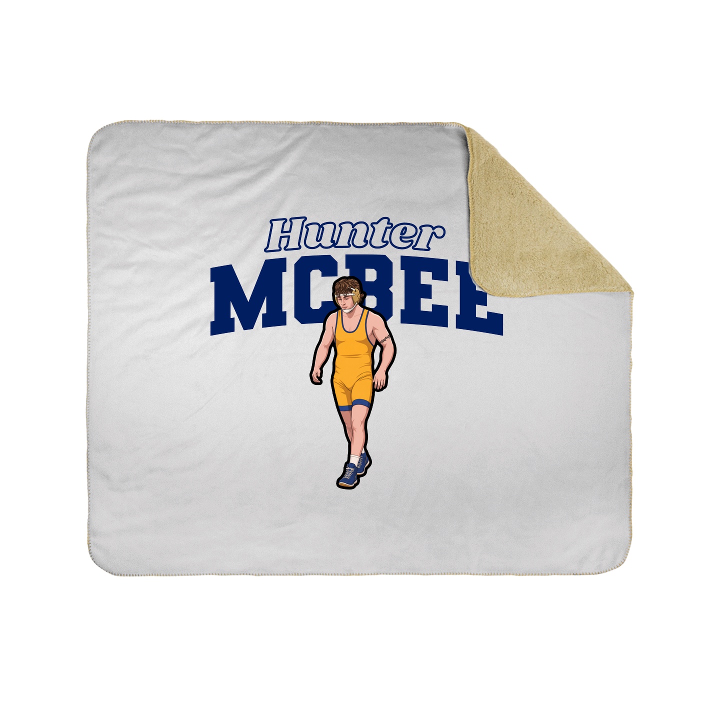 Throw Blanket — Name Arch in White
