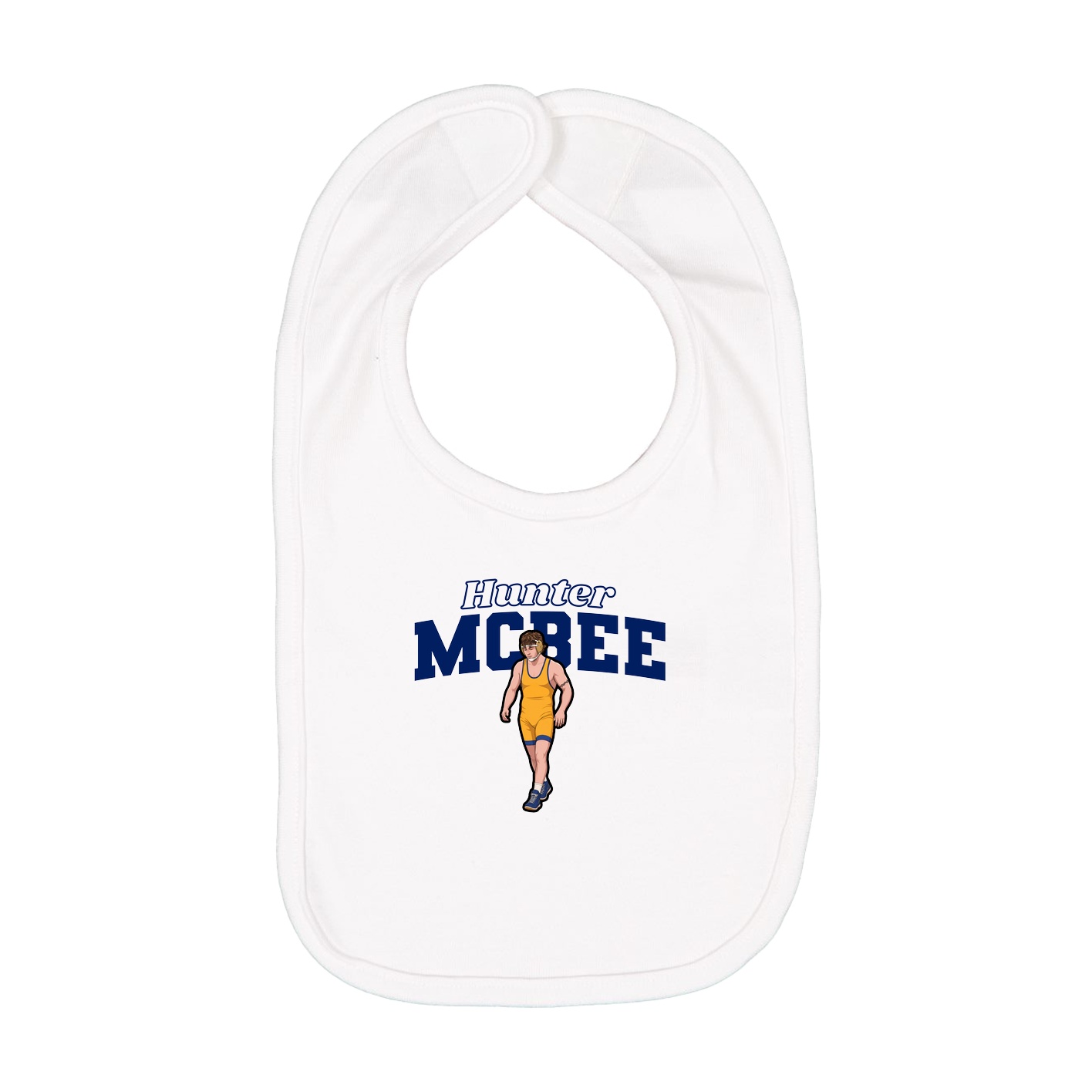Infant Bib — Name Arch in White