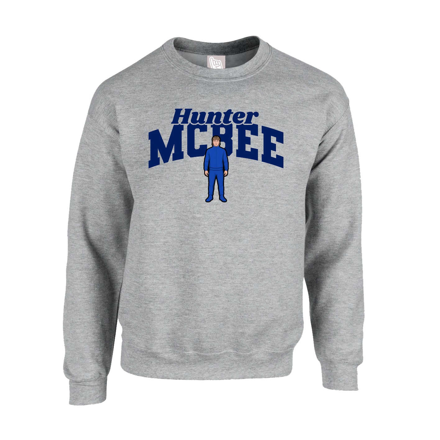 Fleece Crew — Signature Arch in Grey