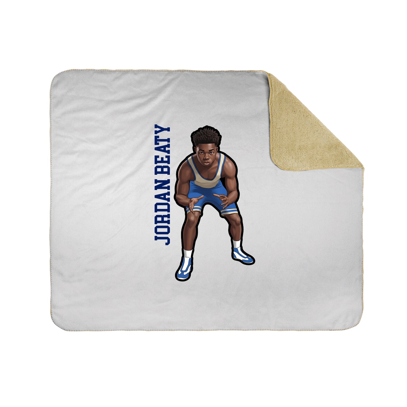 Throw Blanket — Name Vertical in White