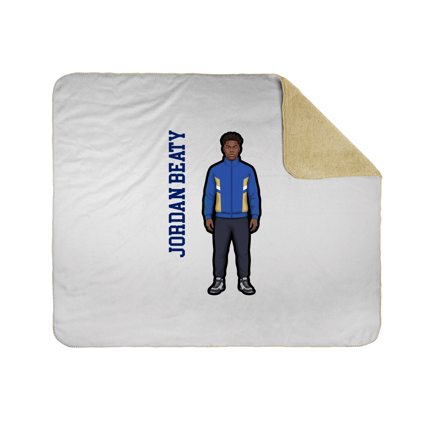 Throw Blanket — Name Vertical in White