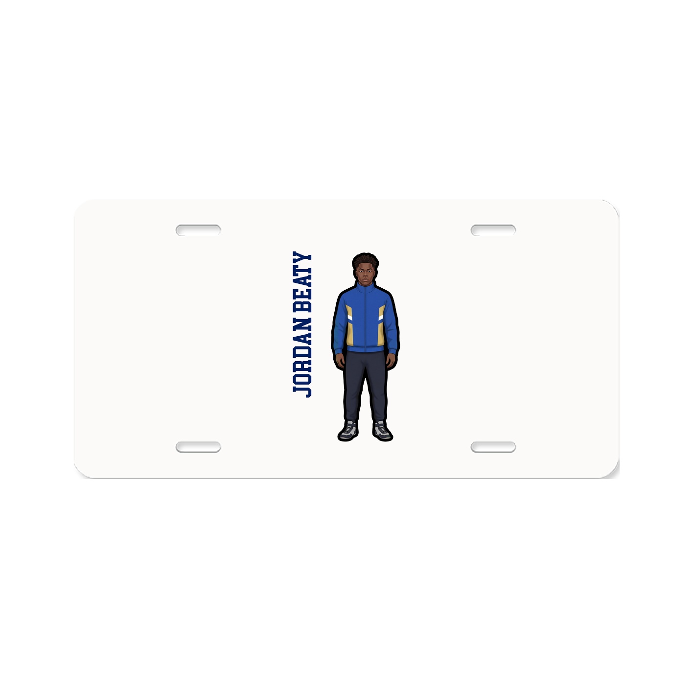 License Plate — Name Vertical in Classic