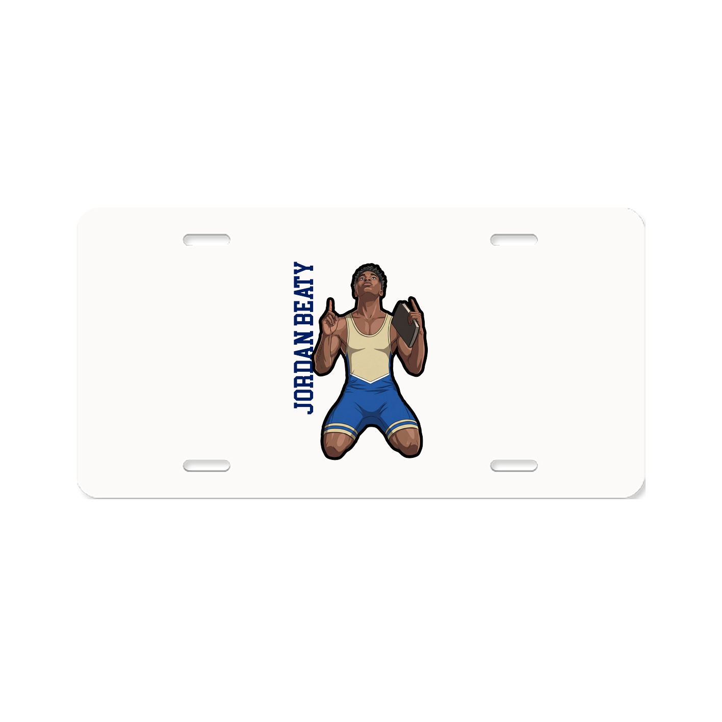 License Plate — Name Vertical in Classic