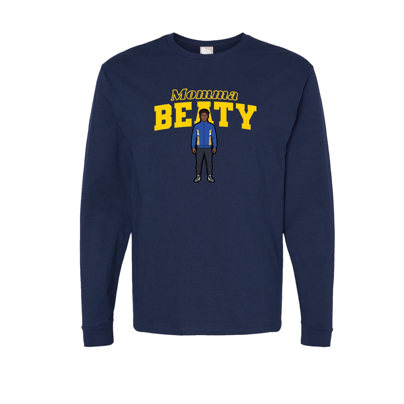 Long Sleeve Tee — Mothers Day Block in Navy