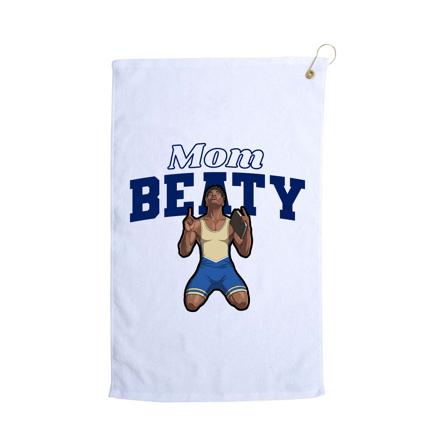 Golf Towel — Mothers Day Block in White