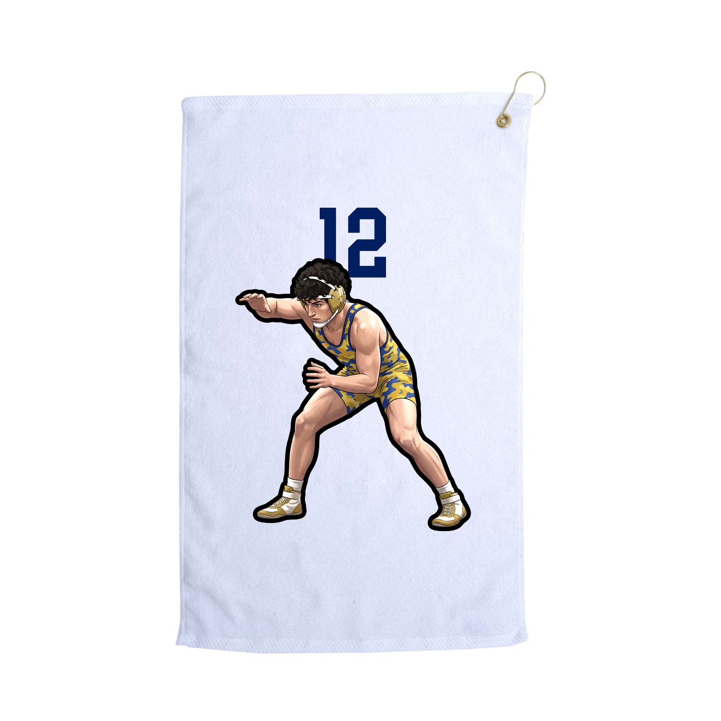 Golf Towel — Number Top in White