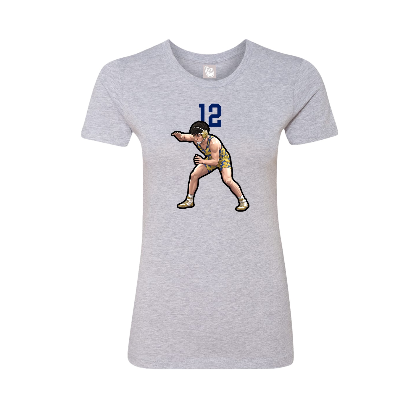 Fitted Women's Tee — Number Top in Grey