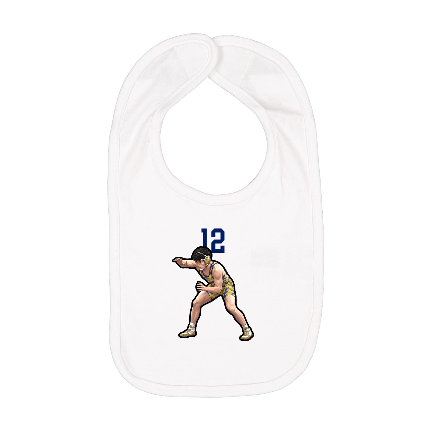 Infant Bib — Number Top in White