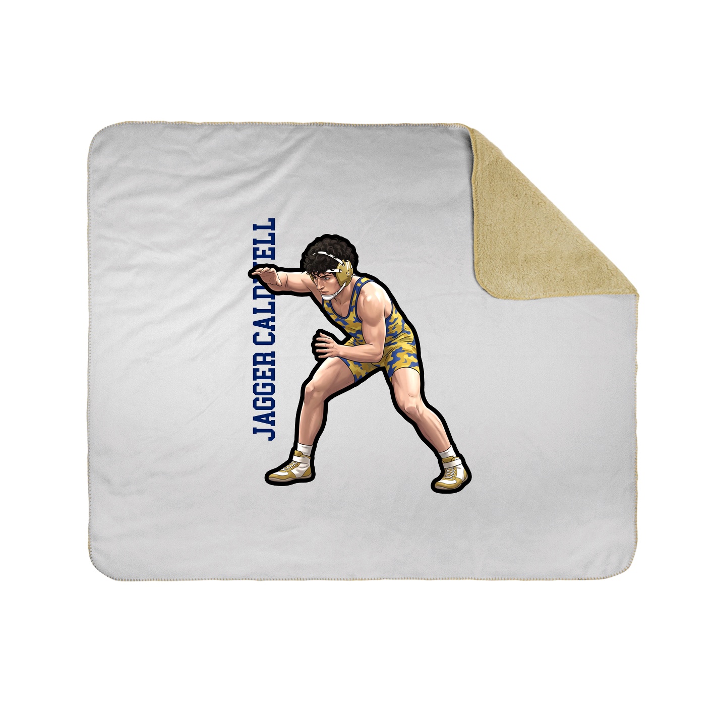Throw Blanket — Name Vertical in White