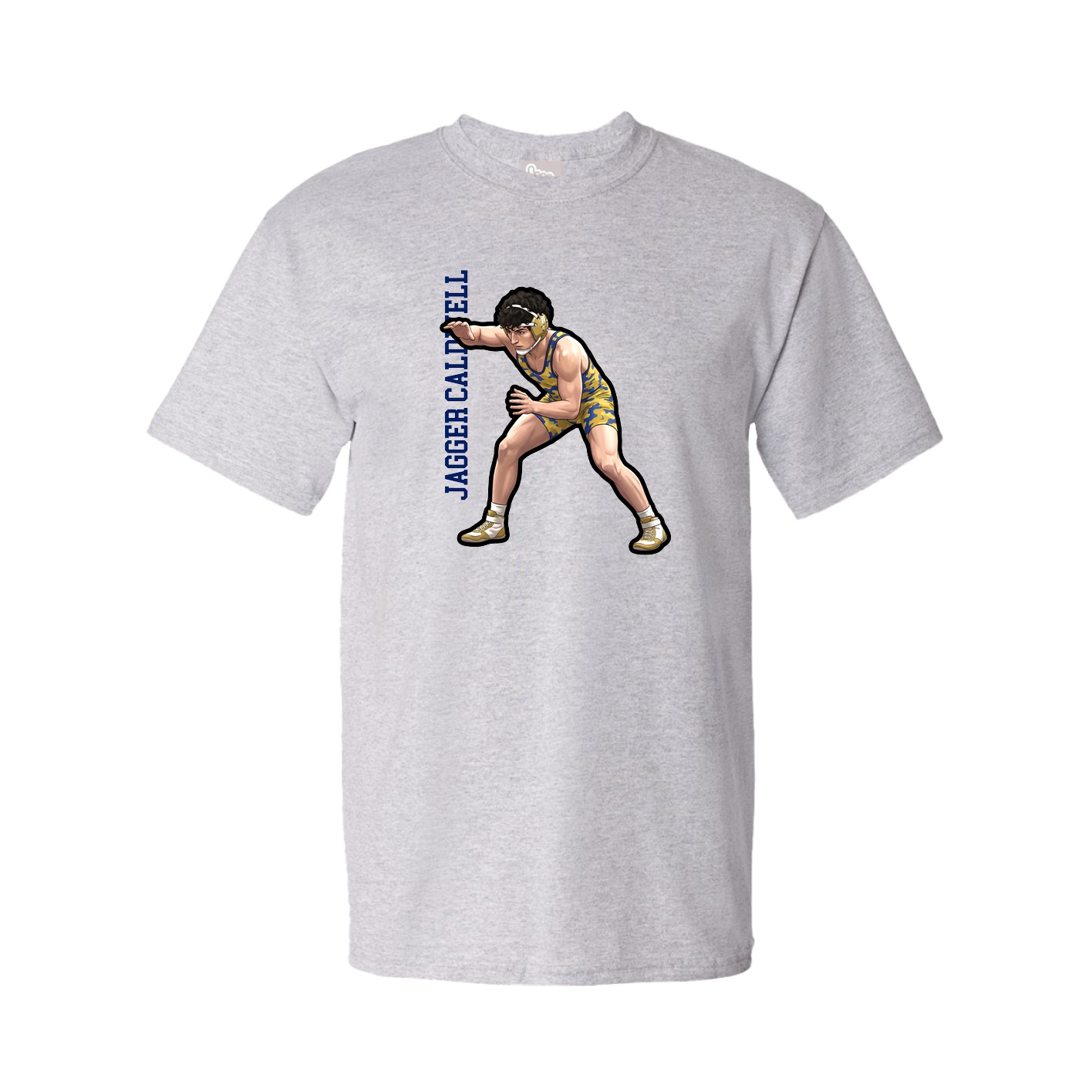 Youth Tee — Name Vertical in Grey