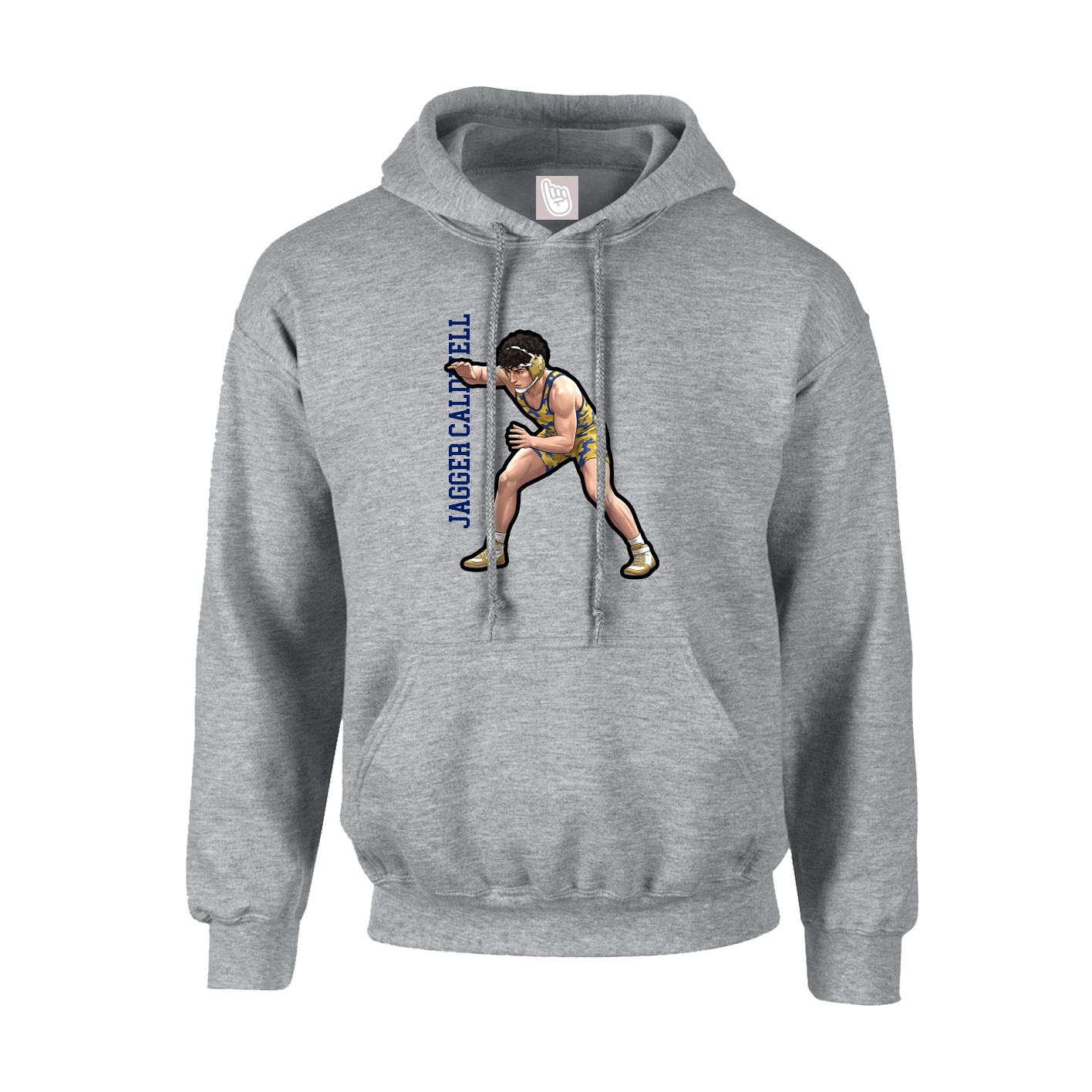 Hoodie — Name Vertical in Grey
