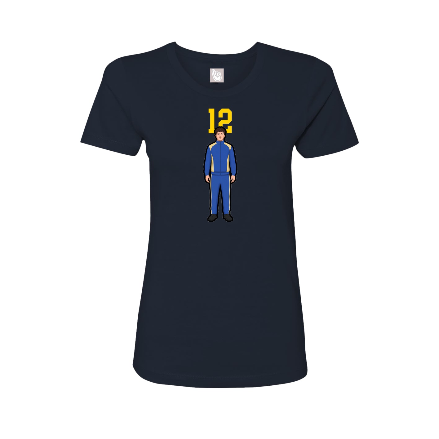 Fitted Women's Tee — Number Top in Navy