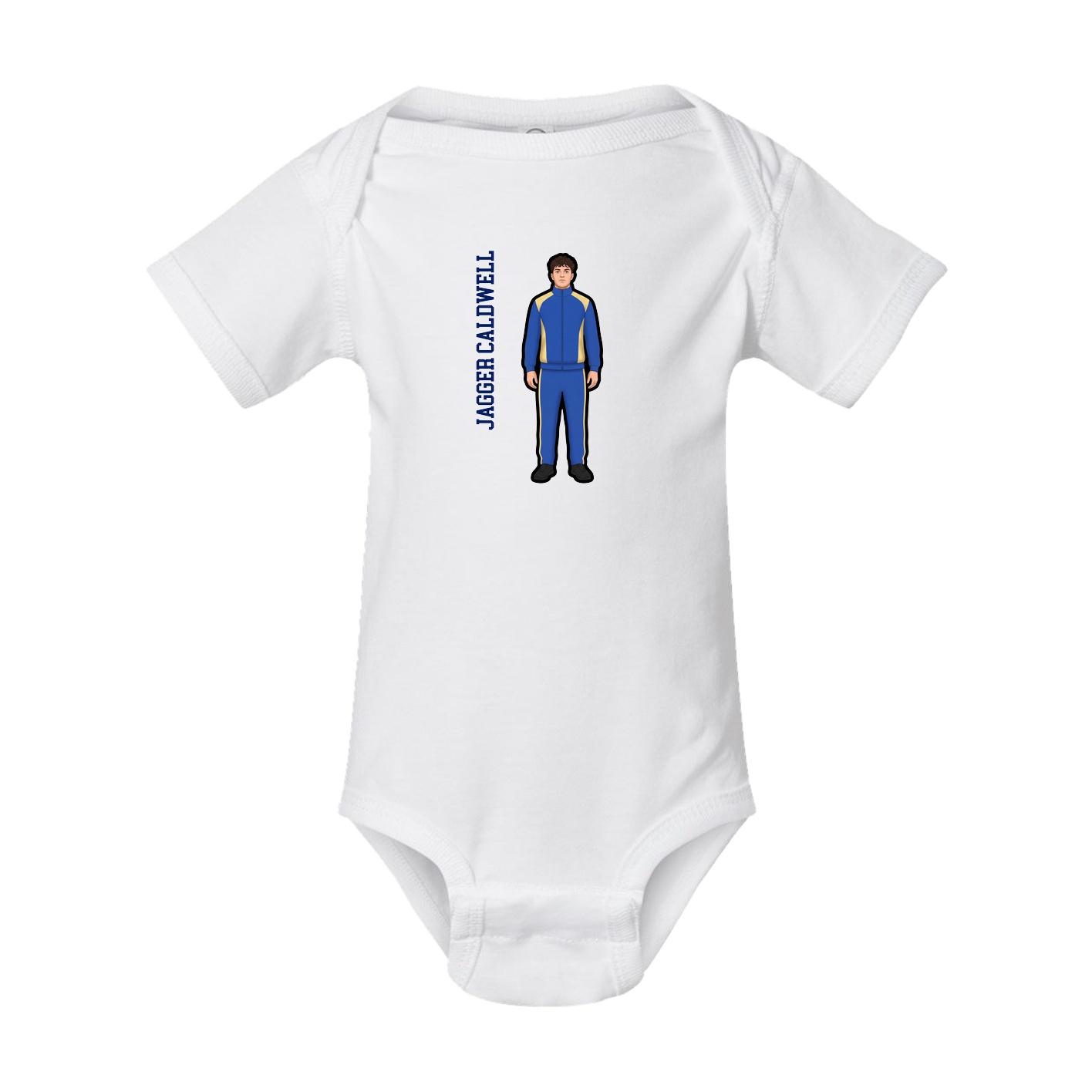 Baby Onesie — Name Vertical in White