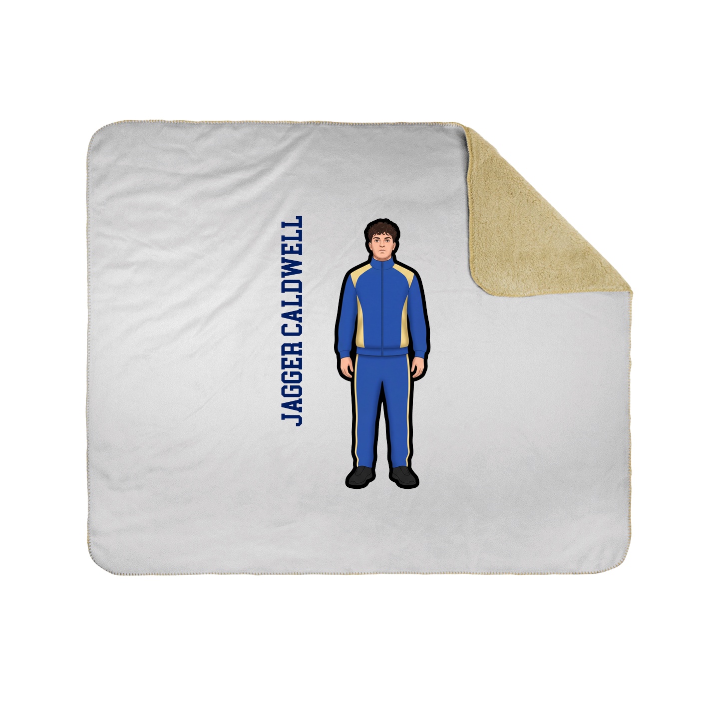 Throw Blanket — Name Vertical in White
