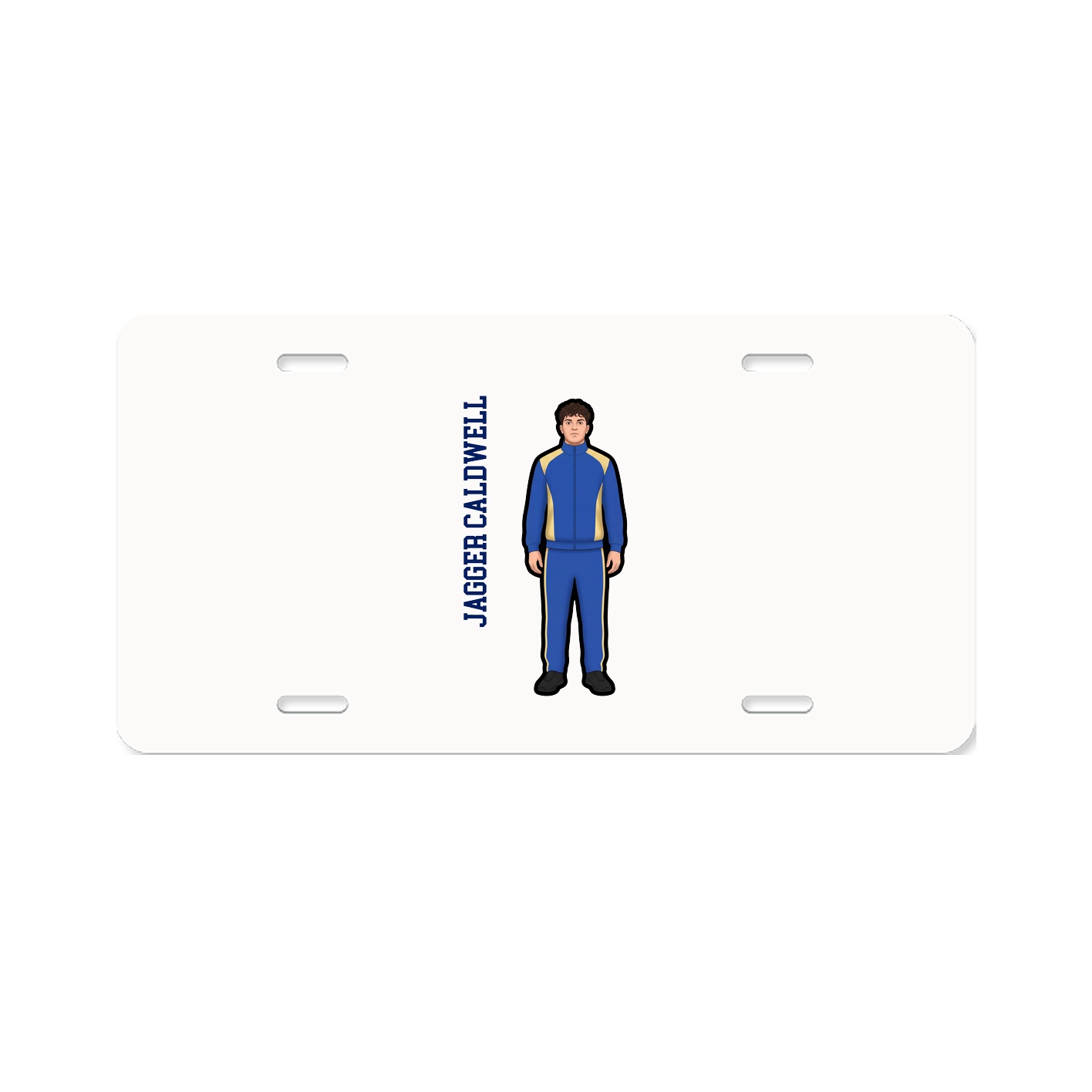 License Plate — Name Vertical in Classic