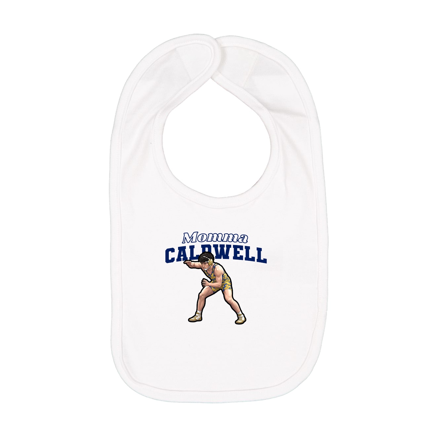Infant Bib — Mothers Day Block in White