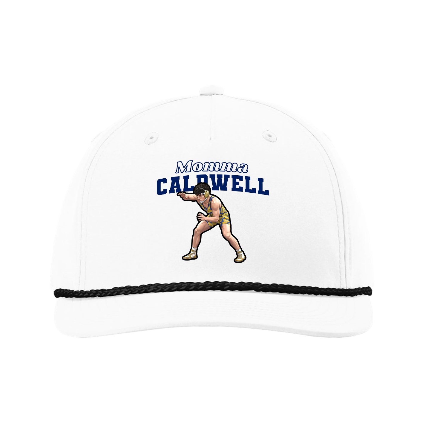 Five-Panel Classic Rope Cap — Mothers Day Block in White