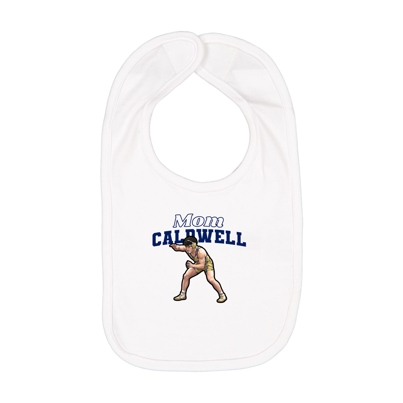 Infant Bib — Mothers Day Block in White