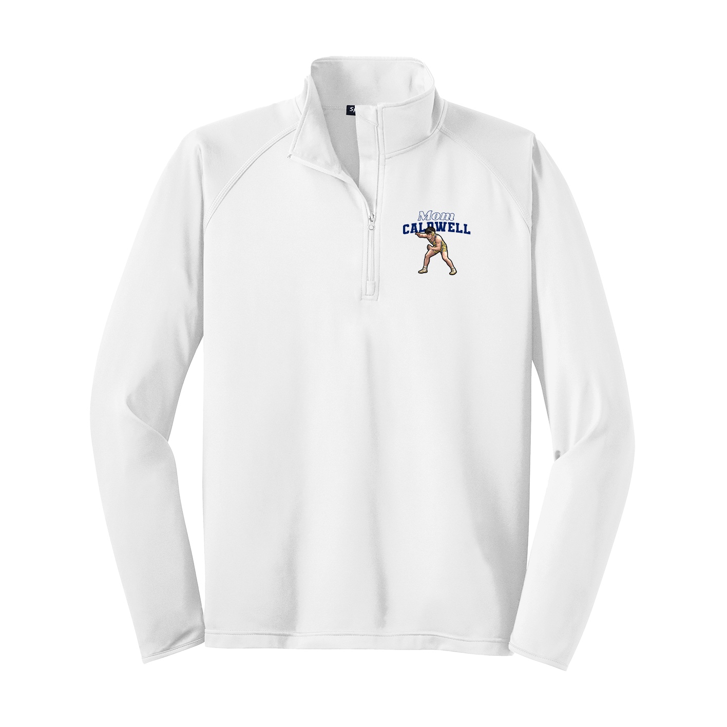 Q-Zip Pullover — Mothers Day Block in White