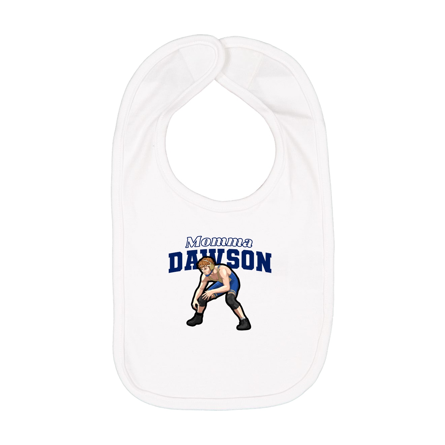 Infant Bib — Mothers Day Block in White