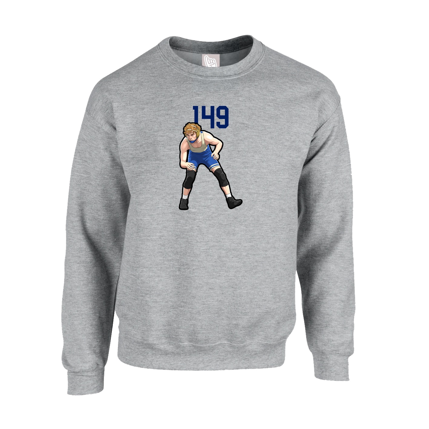 Fleece Crew — Number Top in Grey