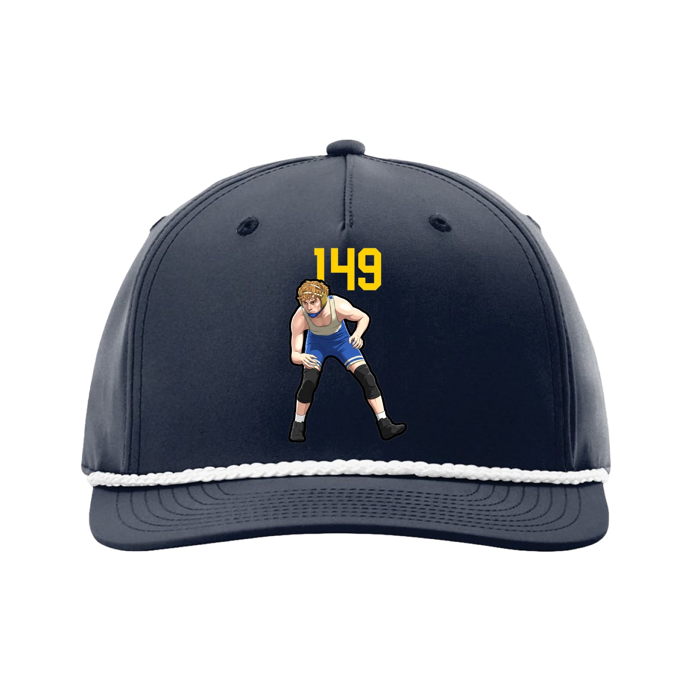 Five-Panel Classic Rope Cap — Number Top in Navy
