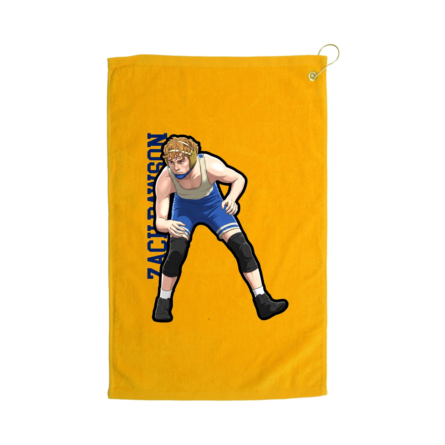 Golf Towel — Name Vertical in Gold