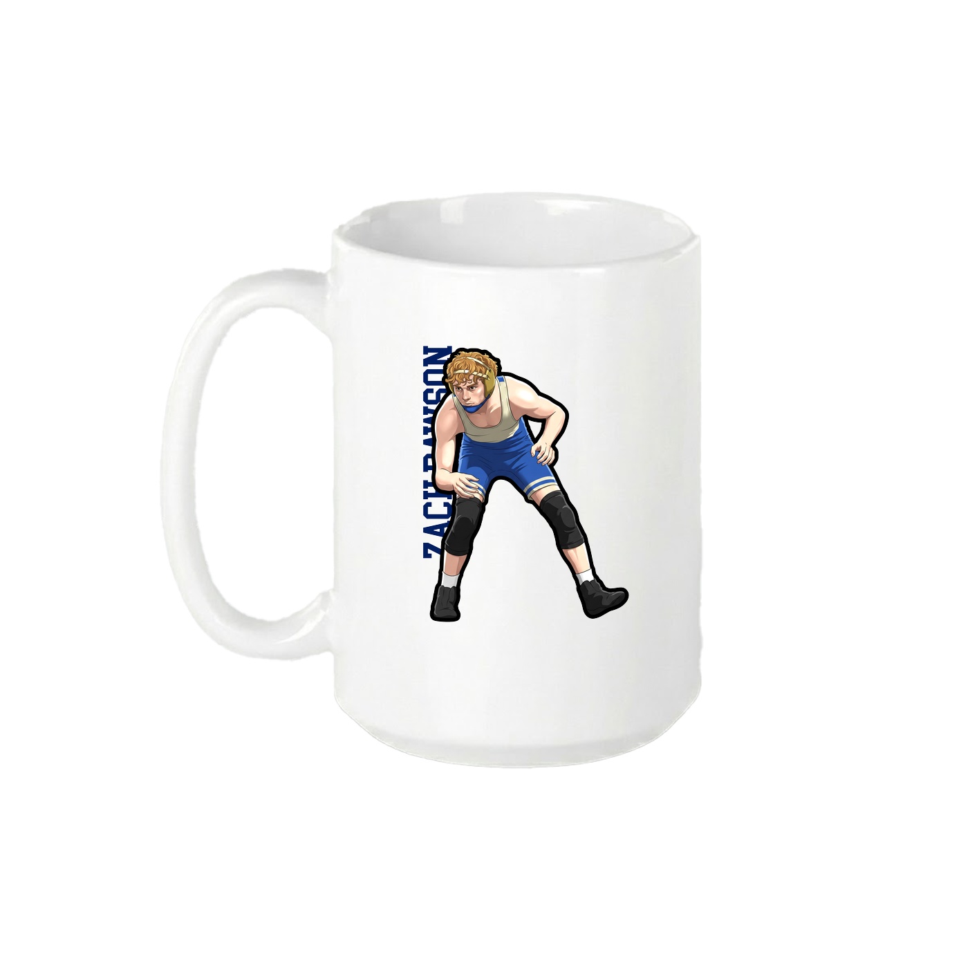 15oz Coffee Mug — Name Vertical in White