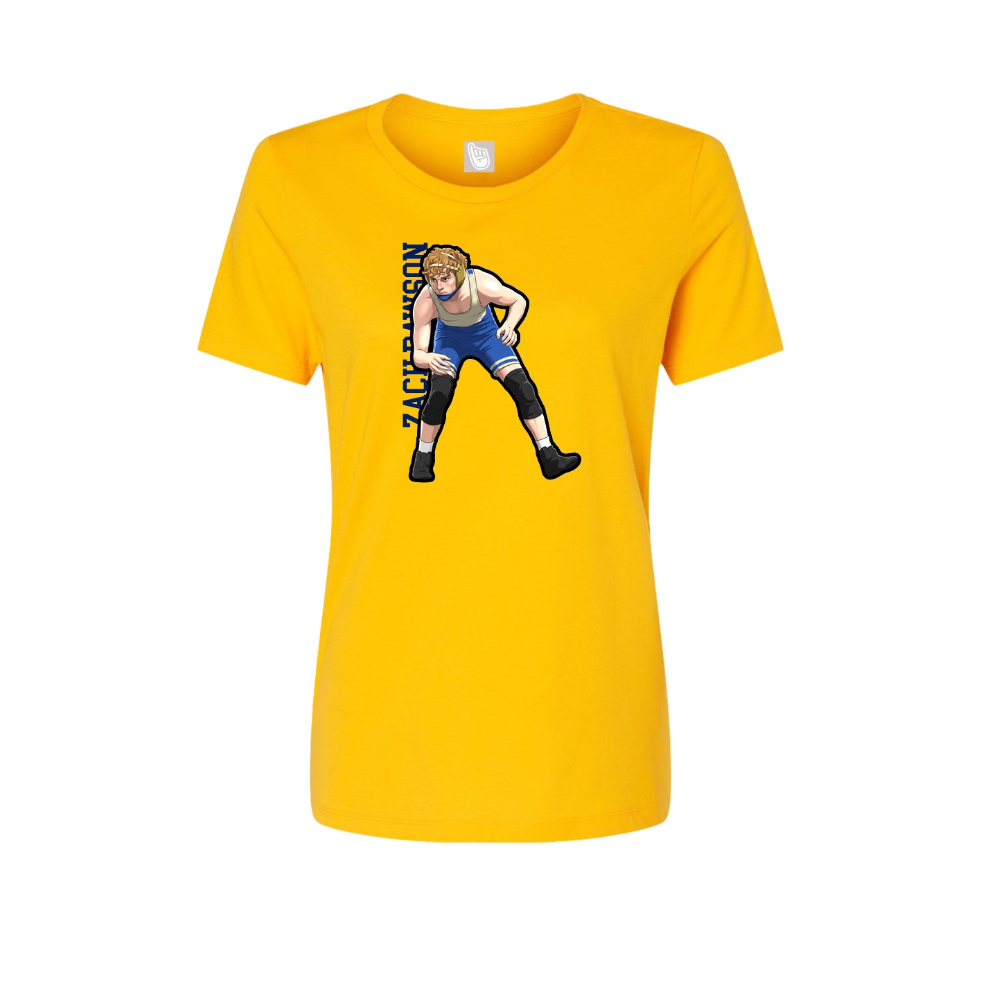 Womens Tee — Name Vertical in Gold