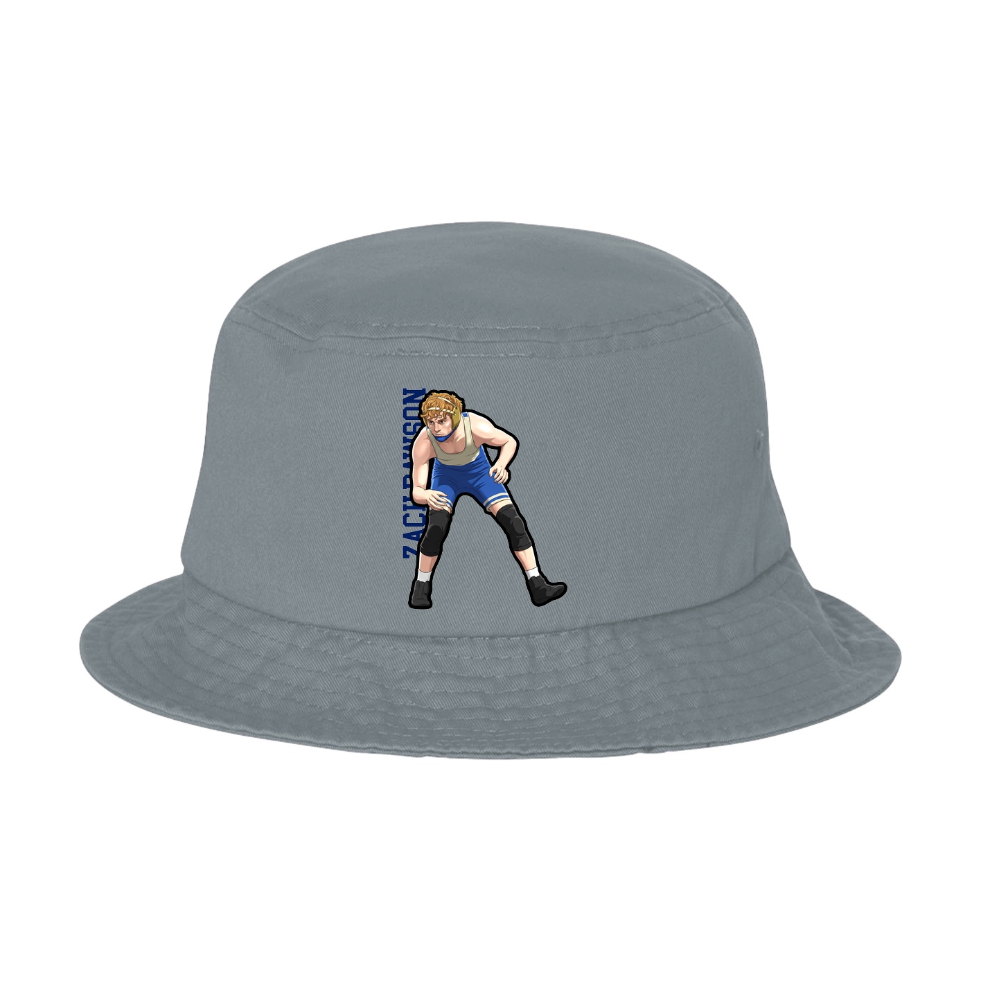 Bucket Cap — Name Vertical in Grey