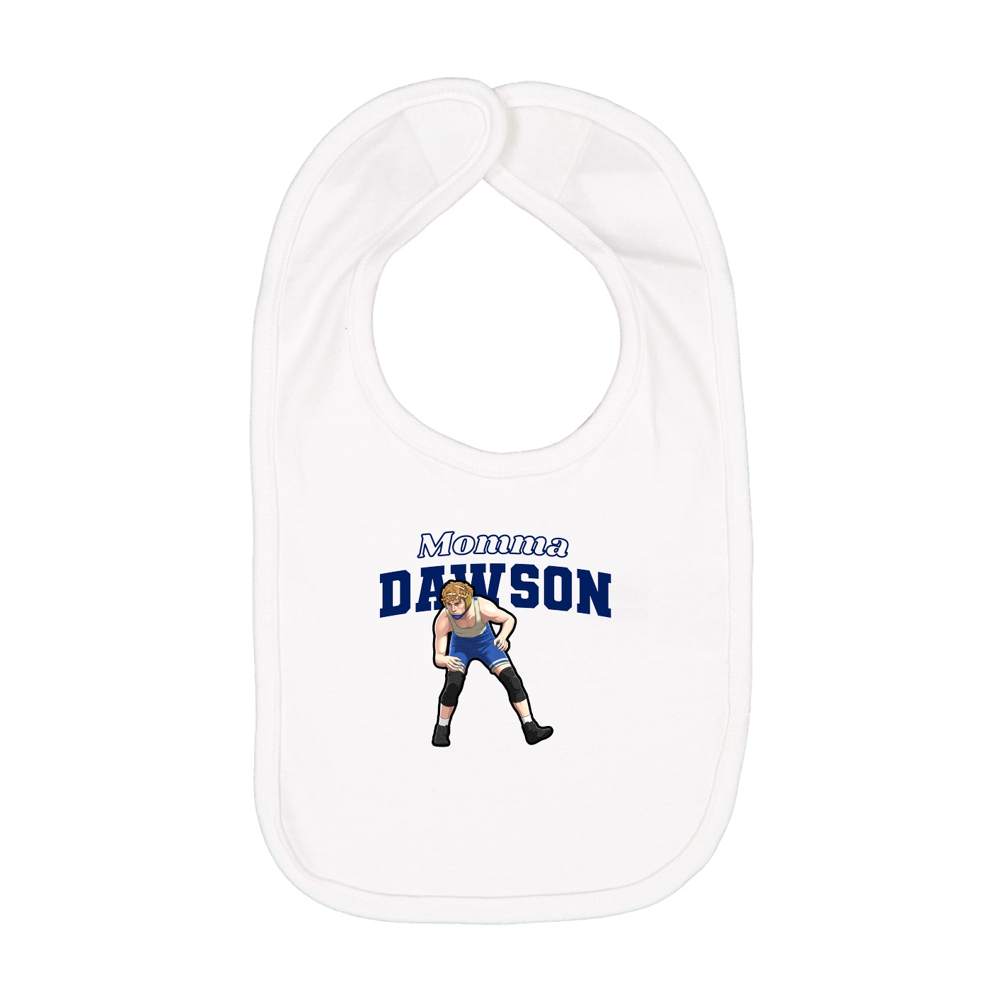 Infant Bib — Mothers Day Block in White
