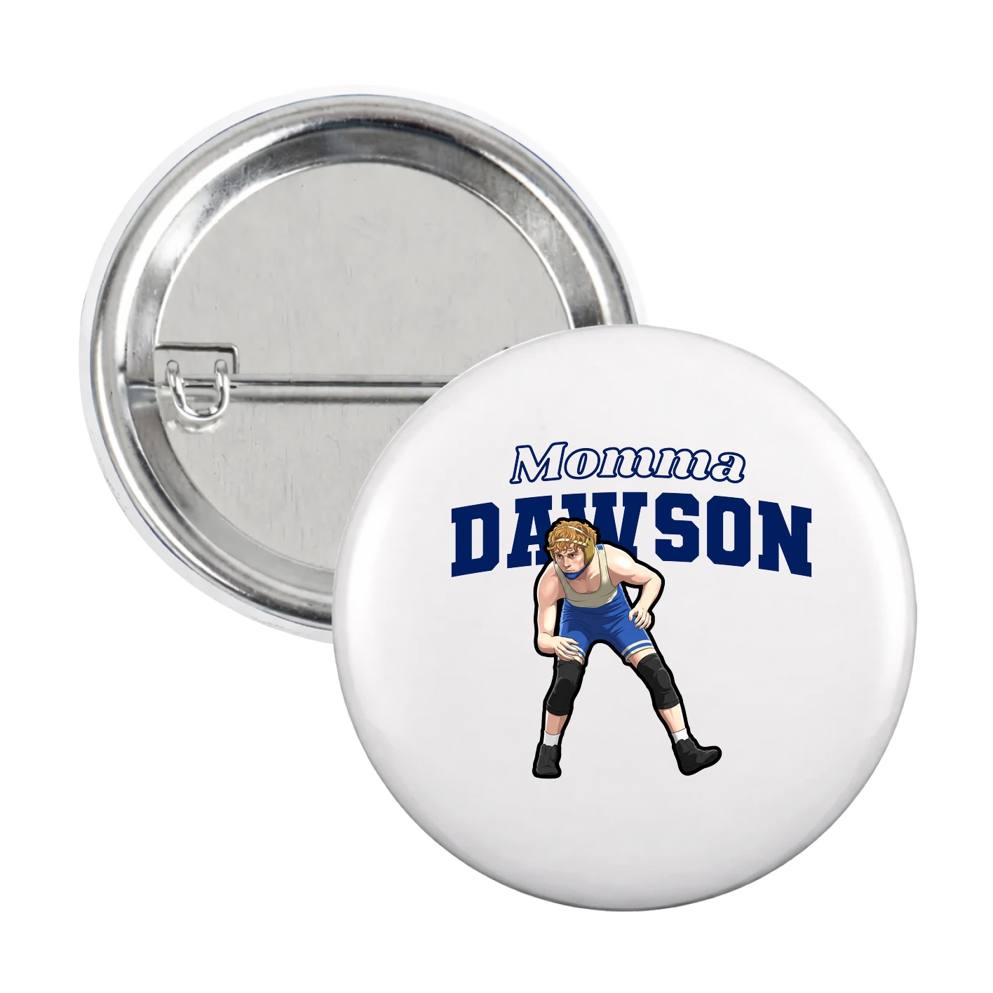 Game Day Button — Mothers Day Block in White