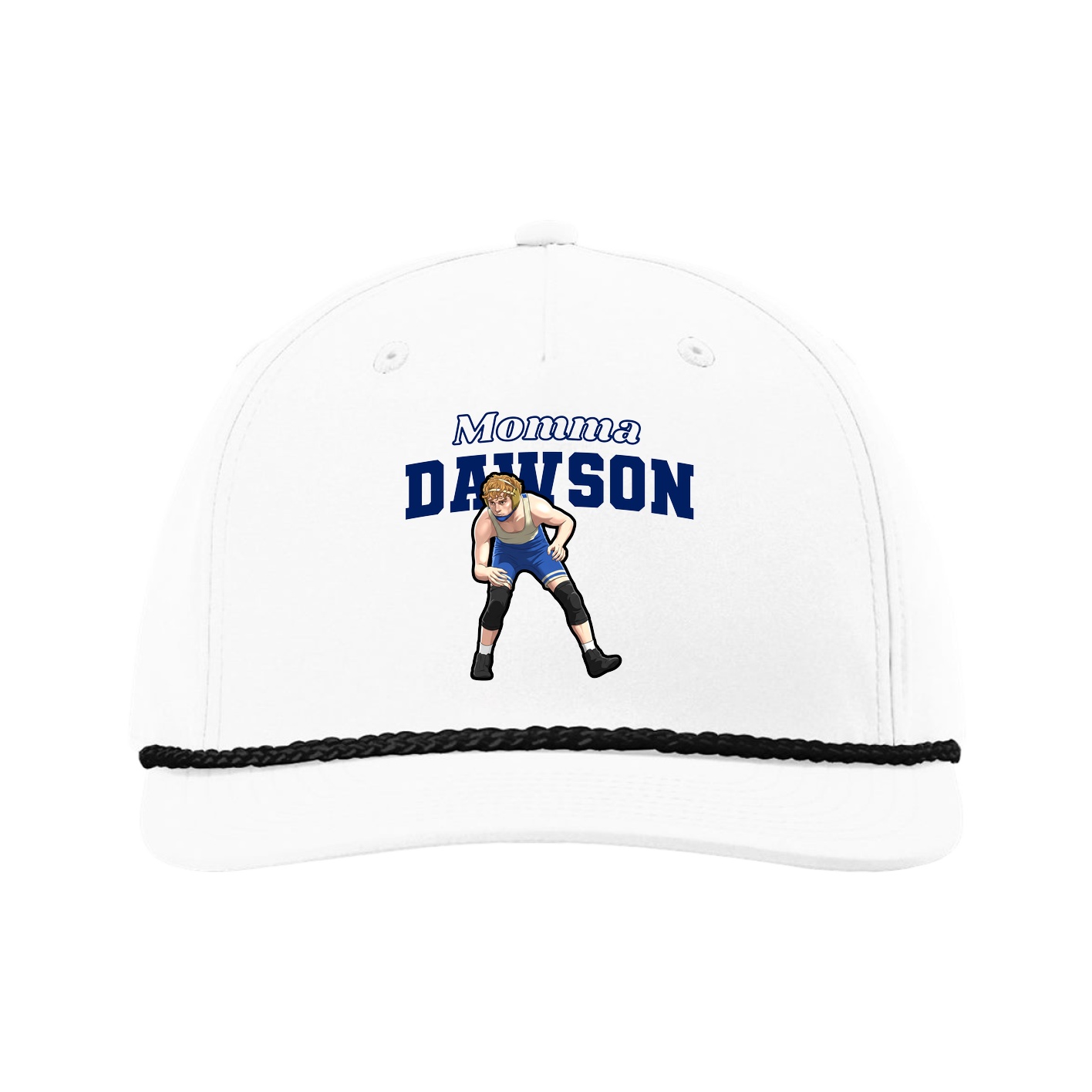 Five-Panel Classic Rope Cap — Mothers Day Block in White