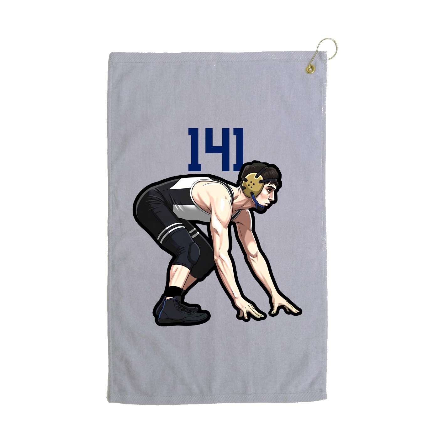 Golf Towel — Number Top in Grey