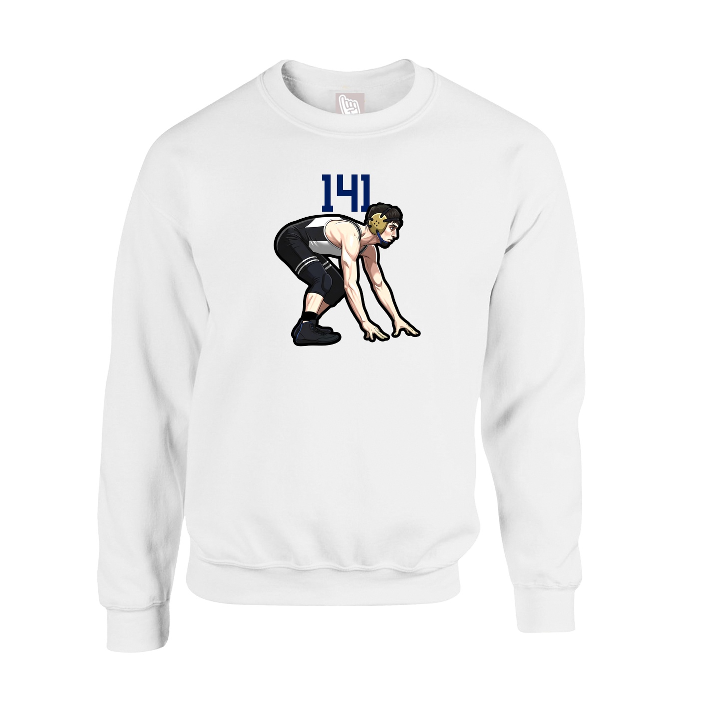 Fleece Crew — Number Top in White