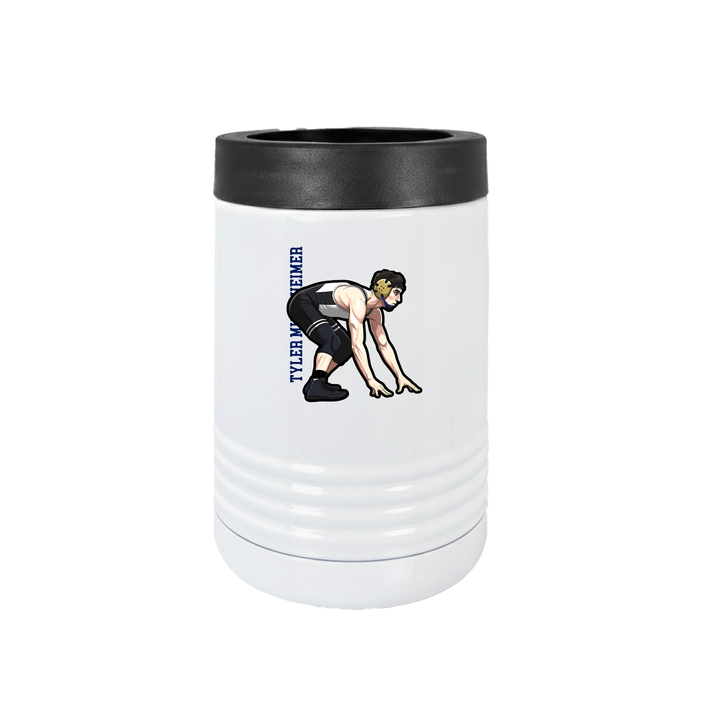 Beverage Holder — Name Vertical in White