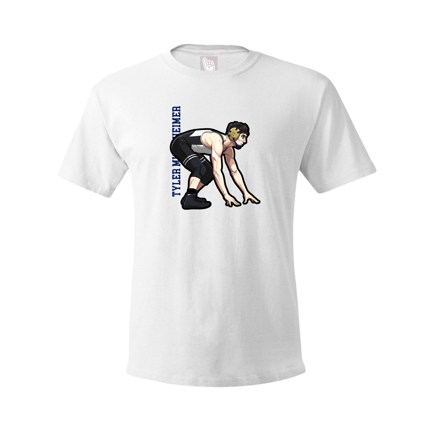 Tee — Name Vertical in White