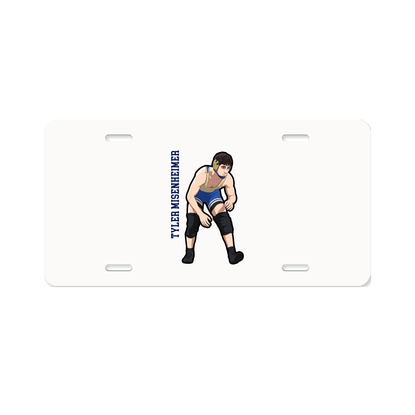License Plate — Name Vertical in Classic