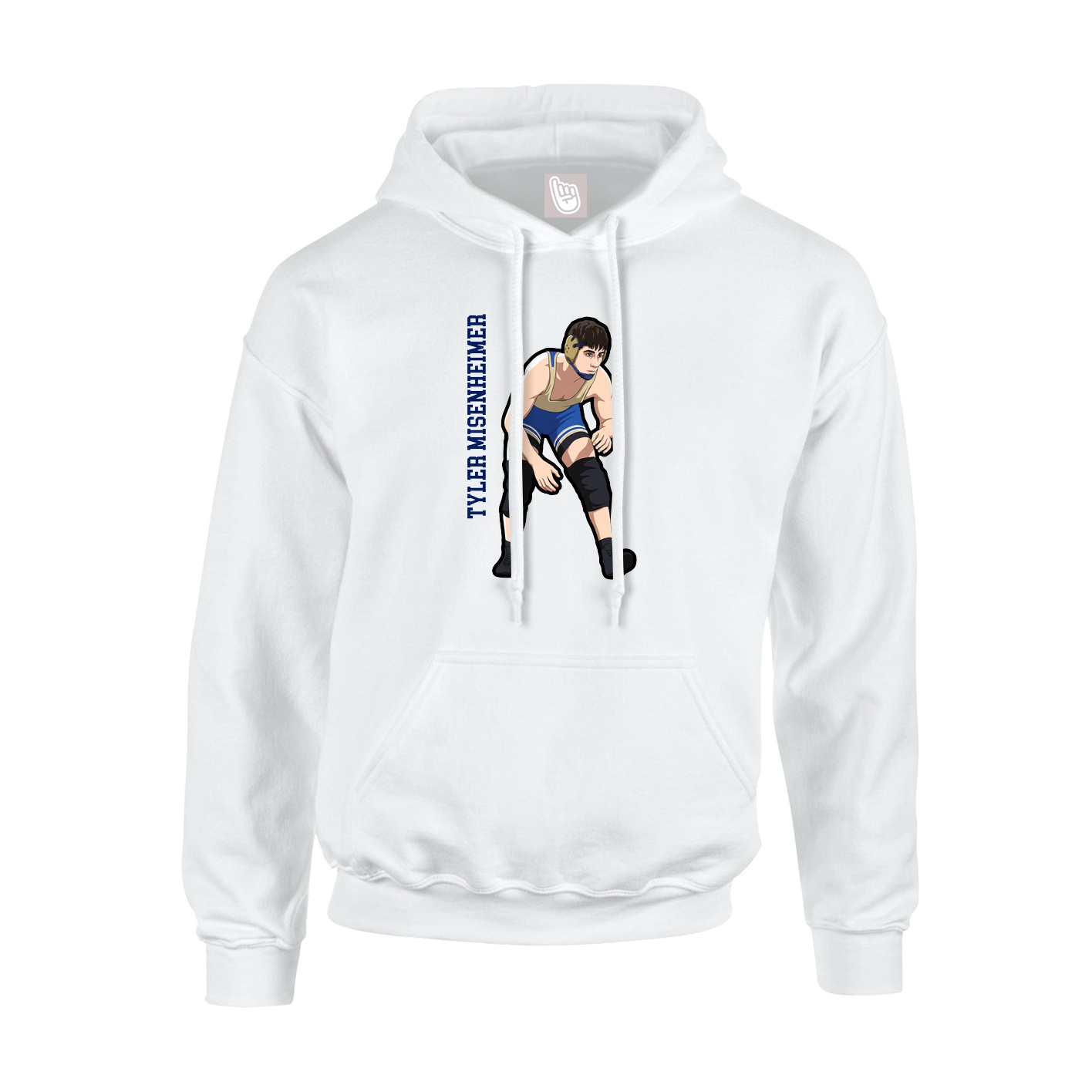 Hoodie — Name Vertical in White