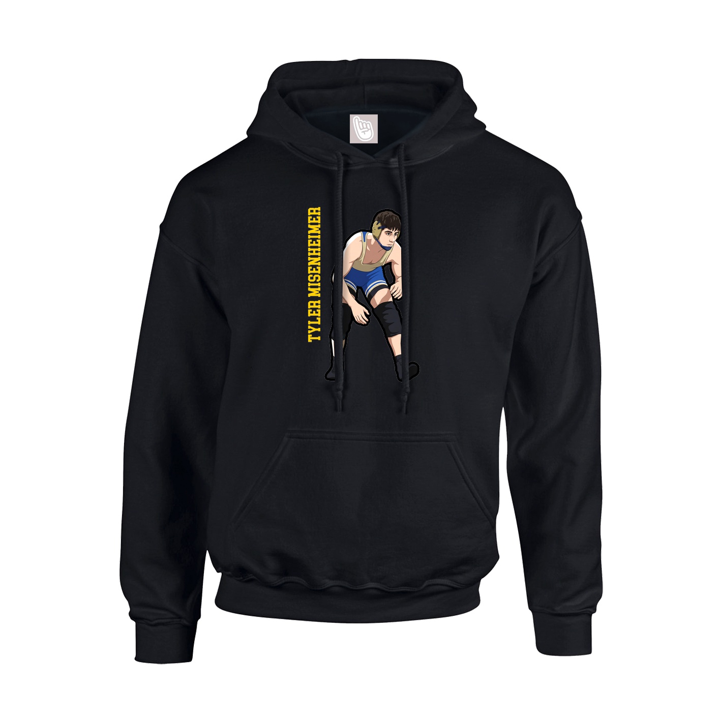 Youth Hoodie — Name Vertical in Black